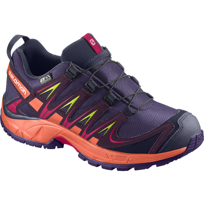 Salomon XA PRO 3D CSWP J Zapatillas Trail Running Niños - Moradas / Naranjas - Colombia (03186-QVKO)